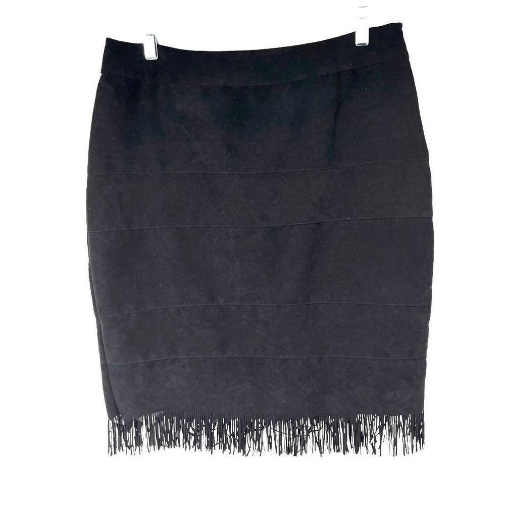 Vintage‎ Faux Leather Black Fringe Mini Skirt